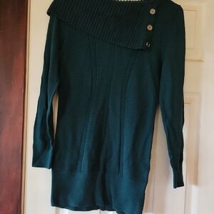 Style & Co. Teal Cowl Neck Sweater with Button Accents